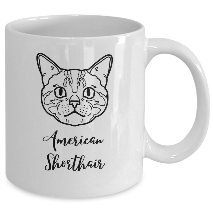 American Shorthair, Cat Breed white coffee mug